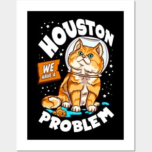 Funny Space Astronaut Cat Gifts Men Women Kids Cats Space Posters and Art